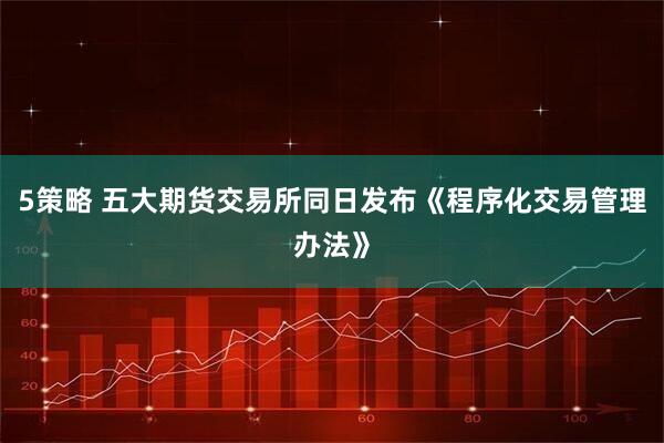 5策略 五大期货交易所同日发布《程序化交易管理办法》