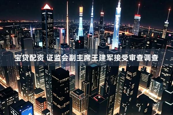 宝贷配资 证监会副主席王建军接受审查调查